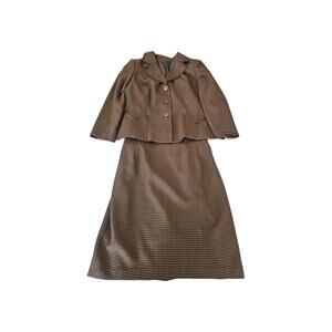 Blacker Womens Jacket And Skirt Multicolor Size 14W 100% Polyester Button Close